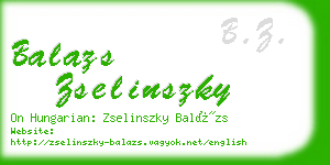 balazs zselinszky business card